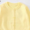 thumbnail image 5 of NOLDARES Toddler Baby Girl Sweater Long Sleeve Button Closure Hollowed Solid Warm Knit Cardigan for Fall Winter(Light Yellow,5-6 Y), 5 of 6