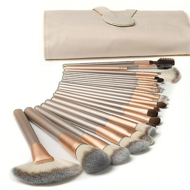 18-Piece Multi-Function Makeup Brush Set with Synthetic Wood Handles & Case