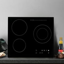Peakora Electric Ceramic Cooktop, Electric Cooktop, 3 Burners Radiant Electric Stove Top with Timer, Child Safety Lock, Sensor Touch Control, 2600W 110V