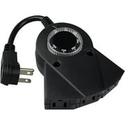 Holiday Time Christmas Lights 3Outlet Outdoor Mechanical Timer, Black