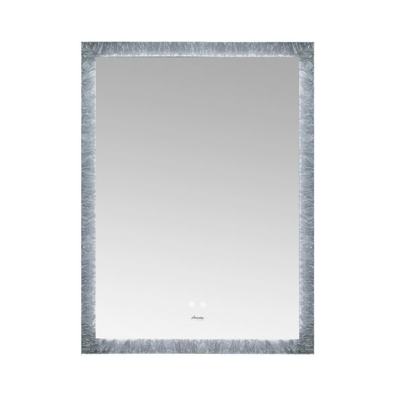 FRYSTA 24 in. x 40 in. LED Frameless Rectangular Mirror with Dimmer and Defogger
