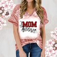 thumbnail image 1 of Fiudx Ofertas y Liquidaciones Top de Manga Corta con Estampado Degradado para Mujer, Top Sexy de Verano con Cuello En V y Estampado Regular para El Día Del Mes, 1 of 6
