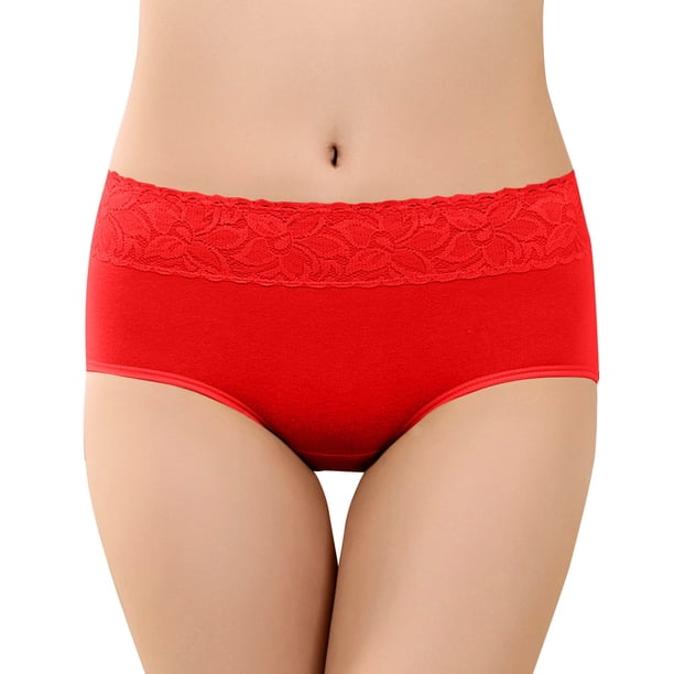 Gibobby Bikini elástico algodón Ropa interior menstrual para mujer de algodón Pantalones menstruales antifugas de algodón Ropa interior menstrual a de(Rojo, XL)
