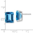 thumbnail image 2 of Real 14kt White Gold 12x10mm Emerald Cut Earring Mounting; for Adults and Teens; for Women and Men, 2 of 2