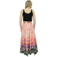 thumbnail image 2 of Bimba Women's Peach Floral Printed Maxi Summer Cotton Skirt Elastic Waist-S, 2 of 4