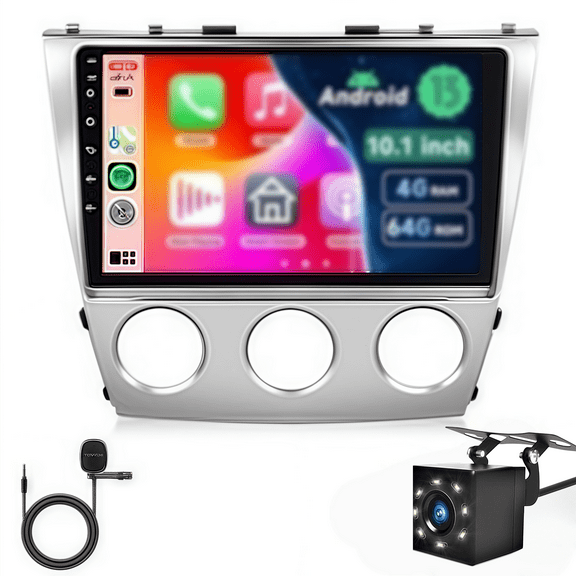 Car Stereo For Toyota Camry 2006-2011, 2 32GB 10.1 Inch Touch Screen GPS, Car Radio Wireless CarPlay Android Auto, Backup Camera/WiFi/FM/RDS/Bluetooth