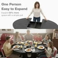 thumbnail image 3 of Advwin 59" Extendable Round Dining Table for 4–8, Modern Wood Oval Kitchen Table with Storage Shelf, Space-Saving Expandable Circle Dinner Table for Dining Room, Black, 3 of 9
