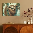 thumbnail image 4 of Creowell Sloth Tree Leaves Canvas Wall Art Decor for Home 16x12in, 4 of 6