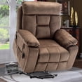 thumbnail image 2 of PAPROOS Oversized Electric Massage Lift Chair, Large Power Lift Recliner with Heat Therapy, Fabric Reclining Sofa with Remote, Hidden Cup Holder and Side Pocket for Elderly Seniors, Antique Brown, 2 of 12