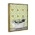 thumbnail image 3 of Stupell Industries Bear in Patterned Bathroom Animals & Insects Painting Gold Floater Framed Art Print Wall Art, 17 x 21, 3 of 9