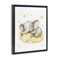thumbnail image 2 of Stupell Industries Eclectic Sleeping Elephant on Yellow Cloud Black Floating Frame Canvas Art, 17 x 21, by LSR Design Studio, 2 of 7