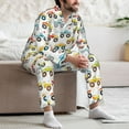 thumbnail image 7 of Naloa Cartoon Monster Trucks Men’s Pajamas Set - Long Sleeve Button Down Sleep Shirt and Pajama Bottoms Sleepwear Set-XX-Large, 7 of 7