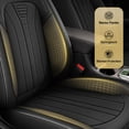 thumbnail image 3 of DIKSOAKR Seat Covers Full Set for Nissan Rogue 2008-2024 2025 Faux Leather Waterproof Comfort Car Seat Covers Lumbar Support Compatible Airbag Grey,Full Set(2 Row 5 Seats), 3 of 10