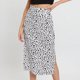 thumbnail image 1 of Falda Larga Casual Falda básica con estampado de leopardo Ranura lateral Traje de fiesta de noche con cremallera para mujer (Blanco XL) Cgtredaw para Mujer Blanco T XL, 1 of 7