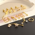 thumbnail image 4 of 17 piezas de pendientes de oreja de acero inoxidable  Piercing Studs para hombres y mujeres Oro Yuyangstore  Joyas perforantes, 4 of 8