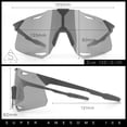 thumbnail image 3 of Mens Oversized Rimless Shield Wrap Sport Plastic Runners Sunglasses Black - Clear Mirror, 3 of 8