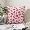 thumbnail image 4 of KLL Hand Drawn Strawberry Decorative Throw Pillow Covers Velvet Soft for Couch Sofa Bedroom Living Room Outdoor (No pillow core)- 20"x20", 4 of 5