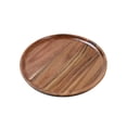 thumbnail image 2 of Round Acacia Wood Serving Tray, 11.8in Natural Grain Decorative Wooden Platter for Tea, Fruit, Snack, Breakfast, Home Cafe Table Decor, 2 of 6