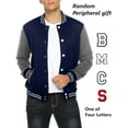 thumbnail image 4 of Men's  Varsity Jacket Causal Slim Fit Cotton Baseball Bomber Jackets, 4 of 11