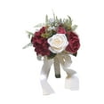 thumbnail image 5 of FVDPWYE Bridal Bouquets Artificial Silk Flowers Romantic Bridesmaid Bouquet Wedding Hand Red, 5 of 9