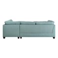 thumbnail image 2 of ACME Laurissa Sectional Sofa & Ottoman in Light Teal Linen Green Finish, 2 of 7
