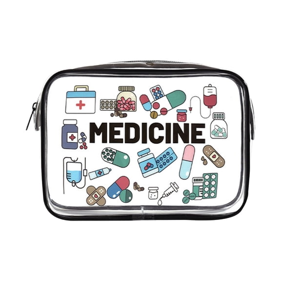 Categorized Transparent Storage Bags, Four Pattern For Toiletries Cosmetics Medicines Electronics, Portable Travel Organizer (D)
