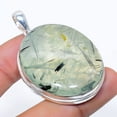 thumbnail image 2 of Natural Prehnite Gemstone Handmade 925 Sterling Silver Pendant 2.09", 2 of 2