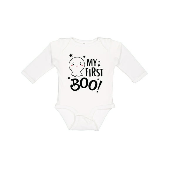 Inktastic My 1st Boo with Cute Ghost Boys or Girls Long Sleeve Baby Bodysuit
