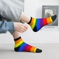 thumbnail image 6 of Women Men Athletic Socks Gay Pride Flag Rainbow Cushioned Quarter Ankle Socks, 6 of 7