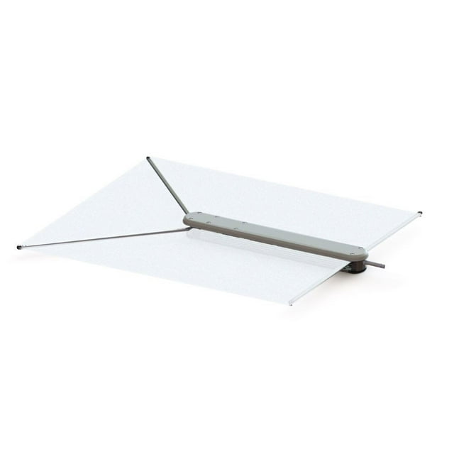 Taco Boat Sunshade T10-3000-1 ShadeFin; Rod Holder Mount/Bracket Mount/Rigger Mount/Clamp-On Mount; 6 Foot Length x 5 Foot Width Coverage Area; White; WeatherMax 3D Canvas