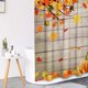 thumbnail image 5 of Juego de cortina de ducha de otoño con tapa de inodoro y alfombras antideslizantes, 4 piezas de cortinas de ducha de calabaza de acuarela para baño, juego de decoración de baño con cosecha de Acción, 5 of 7