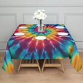 thumbnail image 3 of Colorful Tie Dye Spiral Pattern Square Tablecloth,Waterproof Square Table Cover,Wipeable Spillproof Washable Table Cover for Home Kitchen Party Decor 42"X42"(107x107cm), 3 of 6