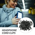 thumbnail image 2 of 100 Pcs Cord Clip Clamps for Headset Multipurpose Cable Clips Headphone Earphone, 2 of 6