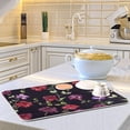 thumbnail image 6 of Vivid Floral Dark Dish Drying Mat for Kitchen Counter, Ultra Absorbent Reversible Microfiber Dishes Drying Rack Pad Heat-resistant Mats 18x24 Inch, 6 of 7