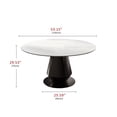 thumbnail image 4 of 53 Inch Slate Dining Table with Black Carbon Steel Pedestal, Modern Round Dining Table, 4 of 7
