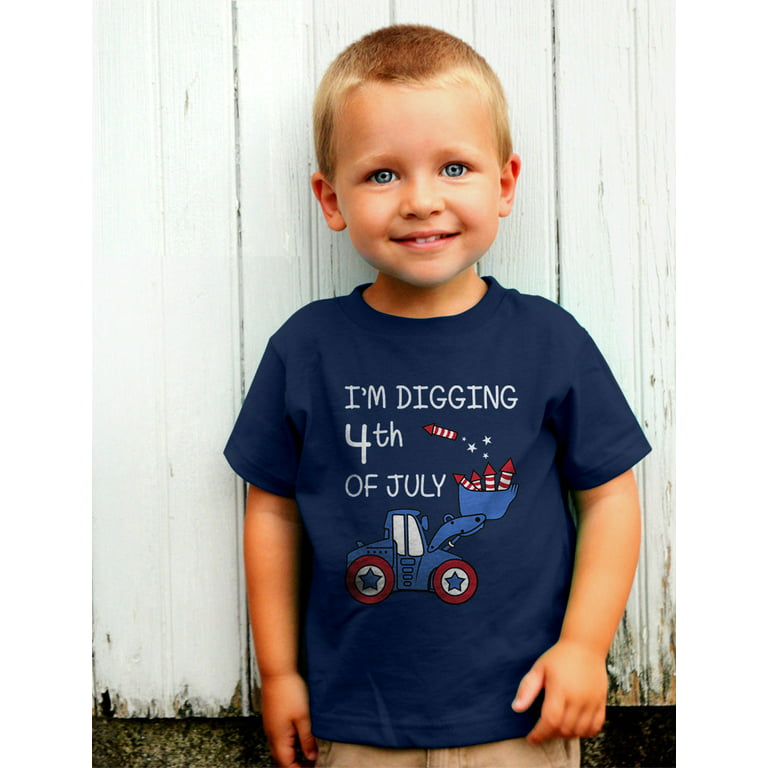 Tstars Unisex 4th of July Shirts for Patriotic USA I'm Digging 4th of July  Tractor Loving Boys Independence Day Graphic Tee Gifts for Fourth of July  Toddler Infant Kids T Shirt 
