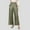03 Army Green, variant on Women's Fashion Solid-Color Casual High-Waisted Belted Pocket Pleated Flare Pants Faux Leather Pants