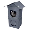 thumbnail image 3 of Kitty City Condominio para gatos al aire libre de 2 niveles, cama grande para gato, cubo apilable, c, 3 of 7