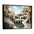 thumbnail image 2 of Designart "Architectural Fantasia Surreal Fractal V" Landscapes Framed Wall Art - Traditional White Surrealism Landscape Entryway Framed Wall Art Print, 2 of 6