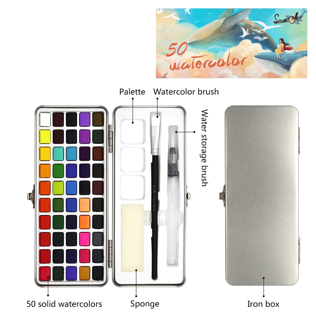 Watercolor Paint Set,50Colors Watercolor Paint Washable Water Color Paints Sets