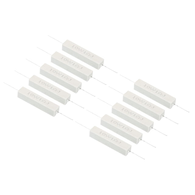Unique Bargains 10 Pcs Résistances 1 Ohm, Résistance Céramique 10W Kit de Résistance de Puissance Tolérance 5 % pour Adaptateurs Audio