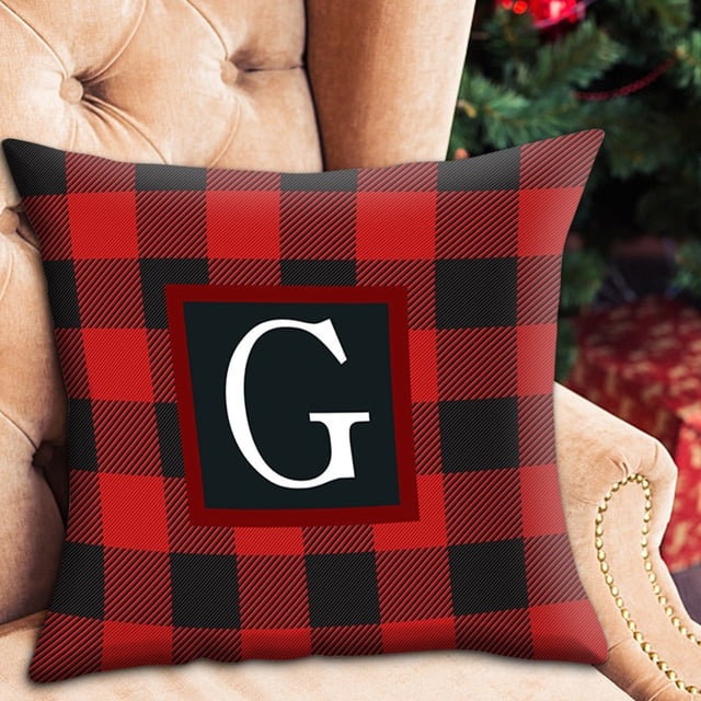 Fiudx Funda de Almohada Navideña con Estampado Navideño de Piel de Melocotón, Artesanía Exquisita, Material Suave y Cómodo, Decoración para Sofá Cama, Fácil de Limpiar, Tamaño 45 X 45 Cm.