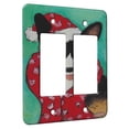 thumbnail image 1 of KuzmarK™ 2 Gang Rocker Wall Plate - Welsh Corgi in Santa Hat and Scarf Christmas Dog Art by Denise Every, 1 of 1