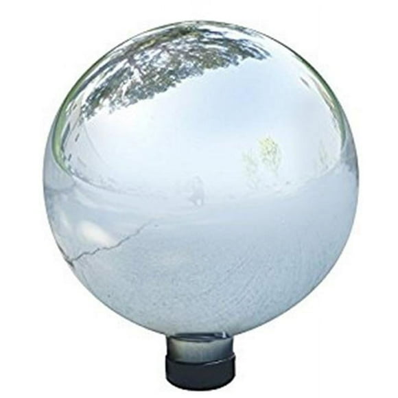 Alpine Corp GLB292SL Glass Gazing Globe, Silver