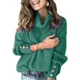 thumbnail image 4 of Chaqueta tipo suéter de cuello alto para mujer, ropa europea y americana, otoño e invierno, 4 of 4