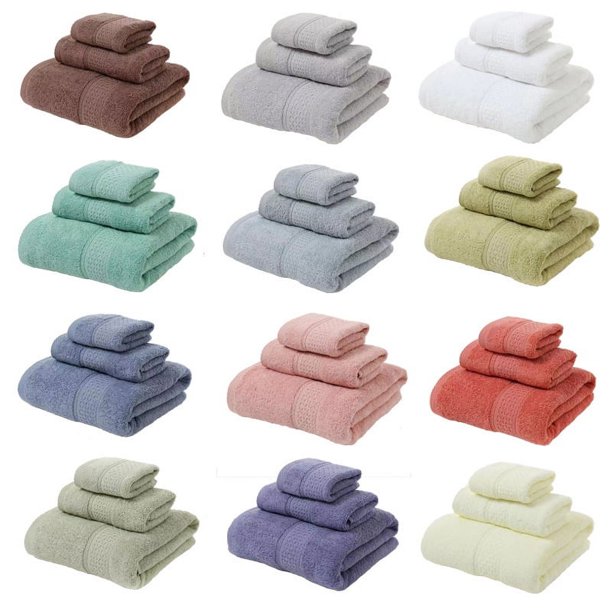 Xiao Hua Toalla 100 % algodón, paquete de 3, secado rápido, súper absorbente, ligera, suave, multicolor, gris claro.
