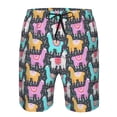 thumbnail image 3 of Salouo Colorful Alpaca Pattern Swim Trunks for Men,Men's Hawaiian Bathing Suit Swimsuits Quick Dry Swimming Board Shorts Beach Shorts with Pockets-X-Large, 3 of 6