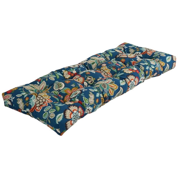 Blazing Needles 46-inch by 19-inch Tufted Patterned Outdoor Spun Polyester Loveseat Cushion