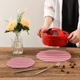 thumbnail image 6 of Pink Grids Trivet Mats Set Cotton Woven Non-Slip Pot Holders Heat Resistant for Hot Pots Pans Dishes Pats, 6 of 6