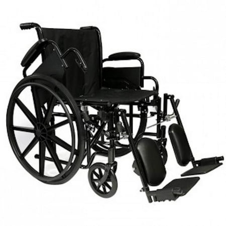 Foldable 20" Lightweight Wheelchair by Compass Health, w/ Removable Desk Arms and Choice of Footrests